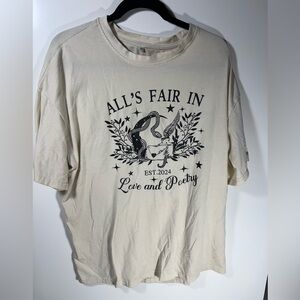 Unbranded all is fair in love and poetry graphic oversized XL extra large